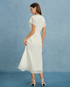Women's Woven Polyester Midi Dress Dresses - RIHOAS