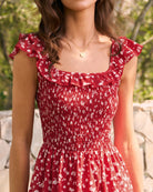 Women's Woven Polyester Midi Dress Dresses - RIHOAS