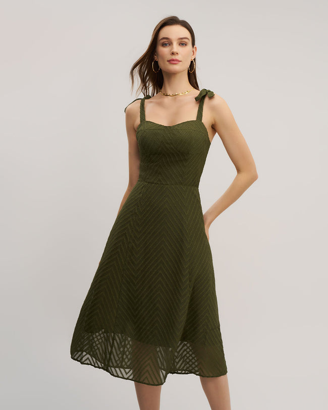 Women's Woven Polyester Midi Dress Dresses - RIHOAS