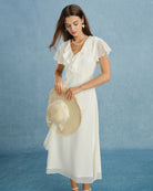 Women's Woven Polyester Midi Dress Dresses - RIHOAS