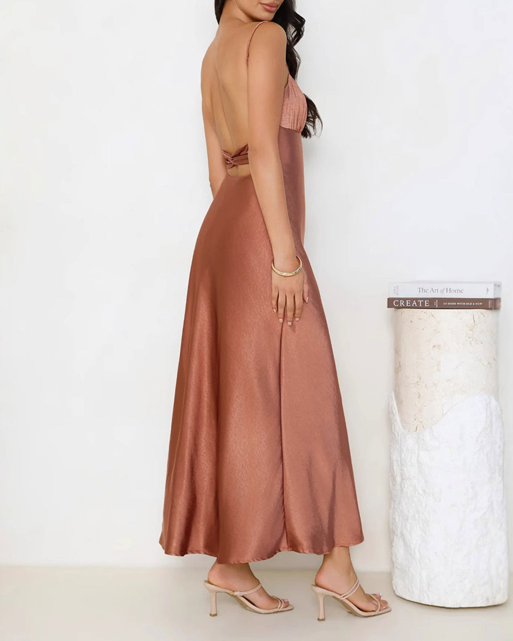 Women's Woven Polyester Midi Dress Dresses - RIHOAS