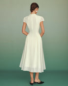 Women's Woven Polyester Midi Dress Dresses - RIHOAS