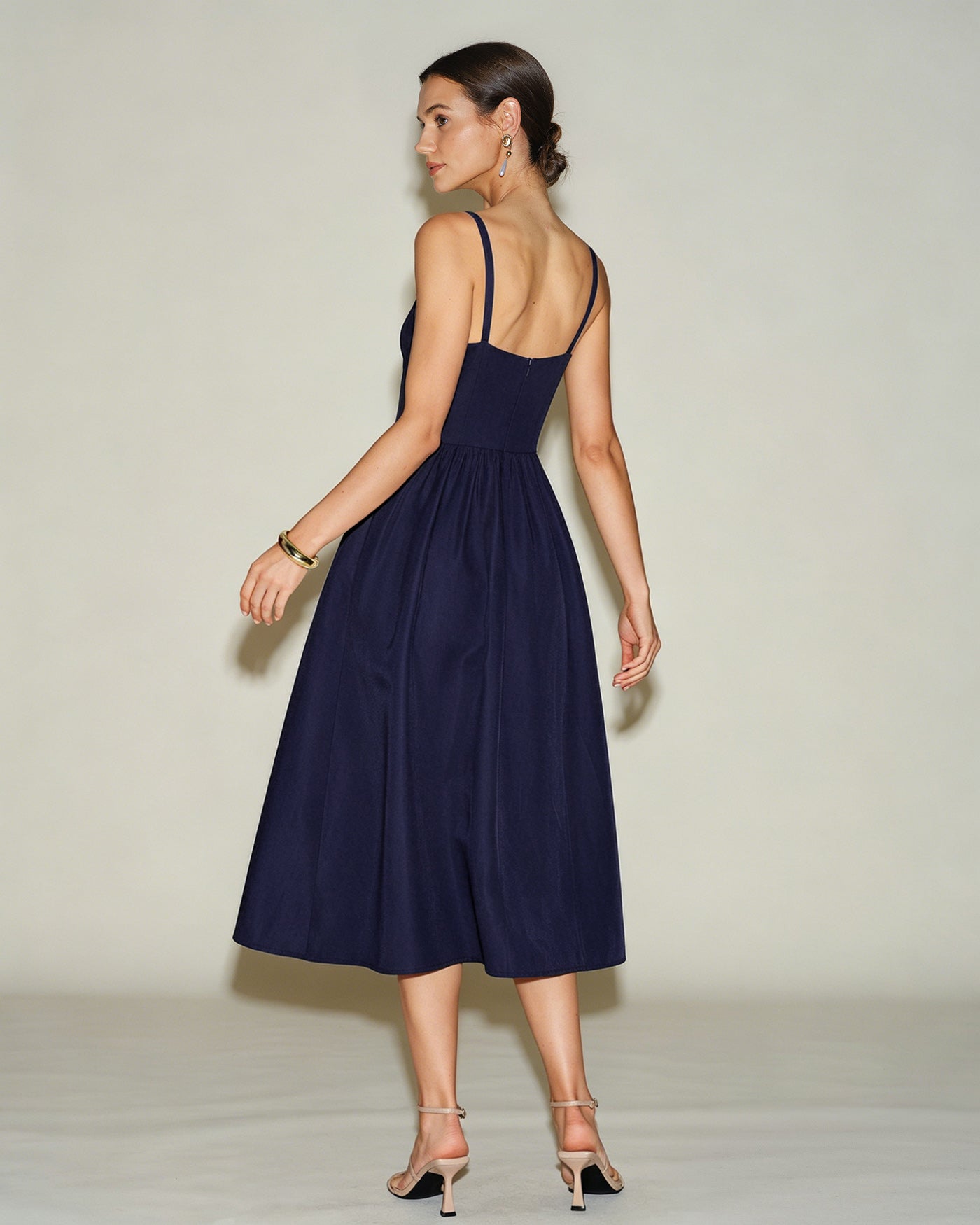 Blue Slip A-Line Midi Dress Blue Slip A-Line Midi Dress