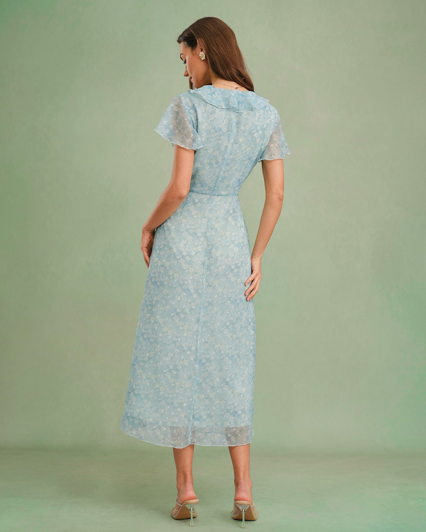 Women's Woven Polyester Midi Dress Dresses - RIHOAS
