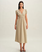 Women's Woven Polyester Midi Dress Dresses - RIHOAS