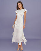 Women's Woven Polyester Midi Dress Dresses - RIHOAS