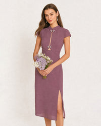 Women's Woven Polyester Midi Dress Dresses - RIHOAS