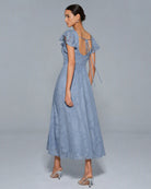 Women's Woven Polyester Midi Dress - RIHOAS