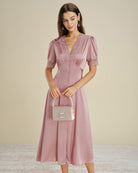 Women's Woven Polyester Midi Dress Dresses - RIHOAS