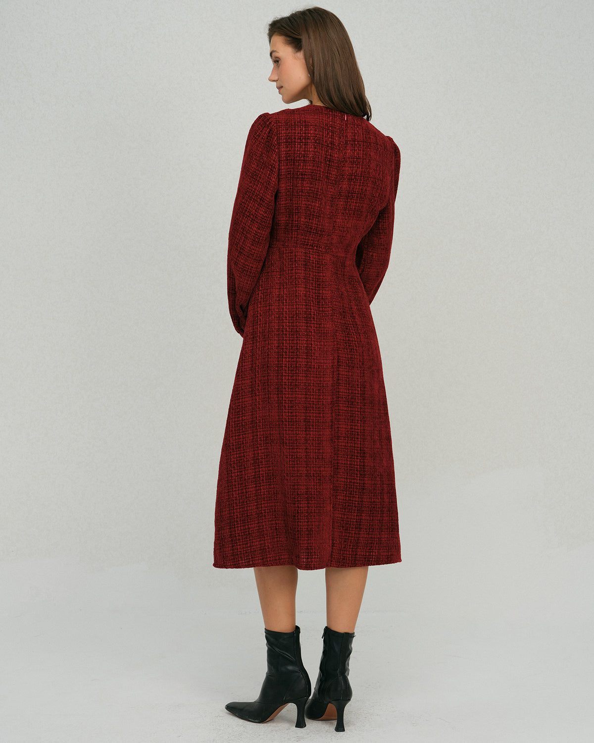 Women's Woven Polyester Midi Dress Dresses - RIHOAS