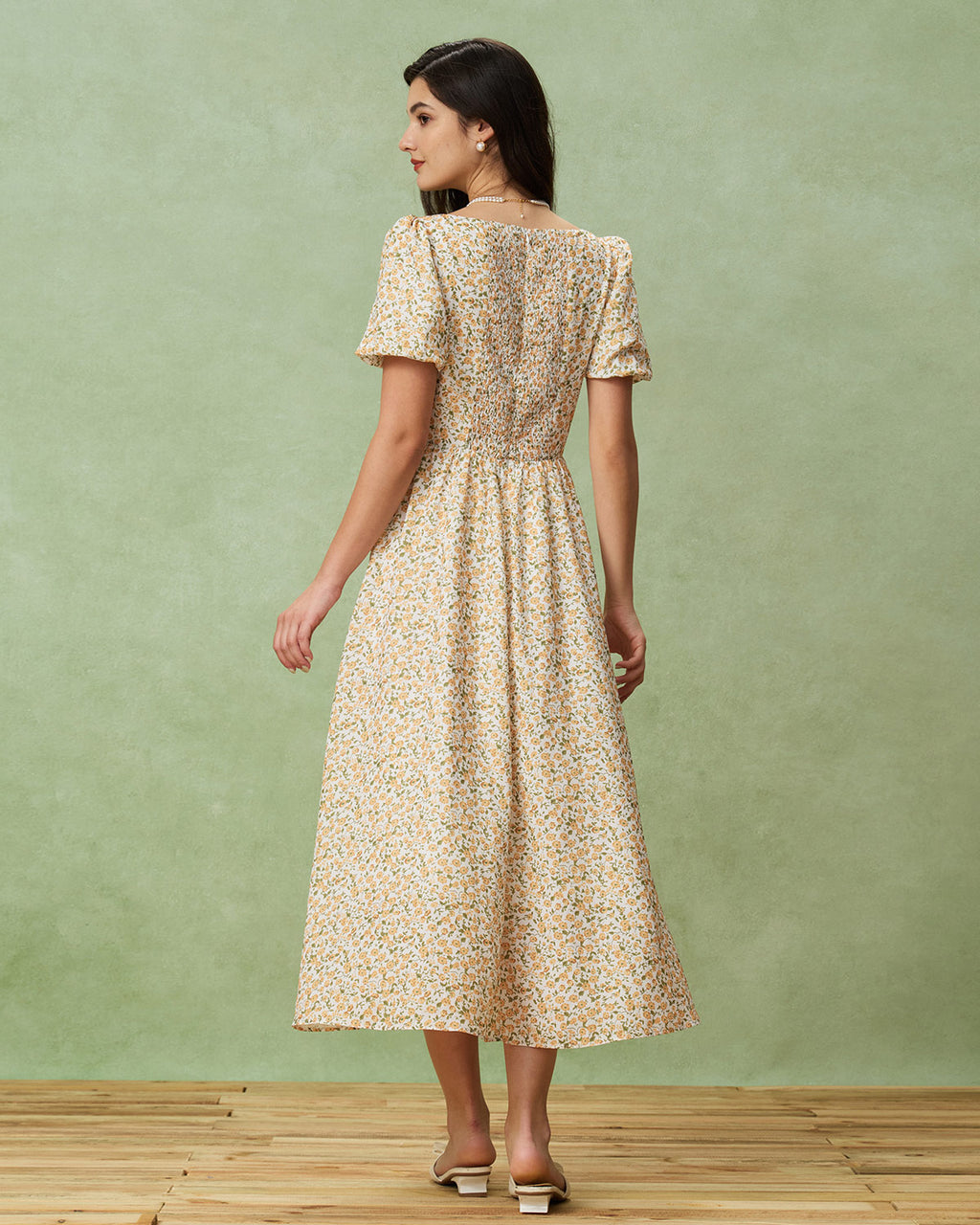 Women's Woven Polyester Midi Dress Dresses - RIHOAS