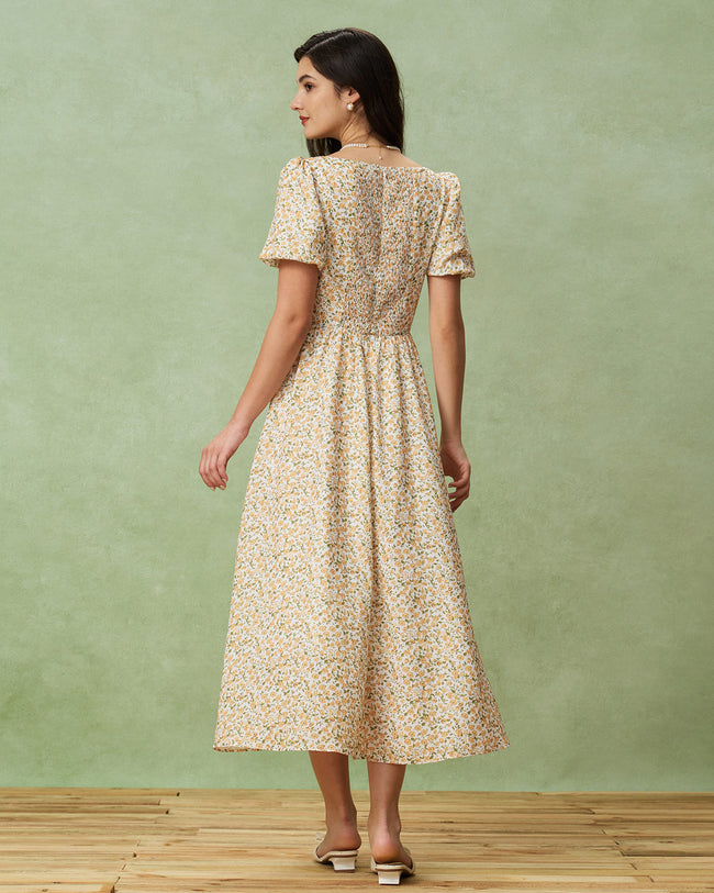 Women's Woven Polyester Midi Dress Dresses - RIHOAS