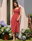 Women's Woven Polyester Midi Dress Dresses - RIHOAS