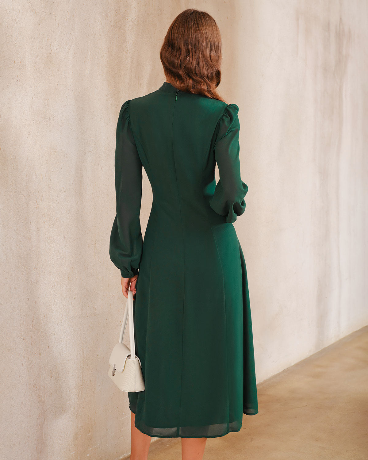 Women's Woven Polyester Midi Dress Dresses - RIHOAS