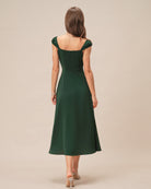 Women's Woven Polyester Midi Dress Dresses - RIHOAS