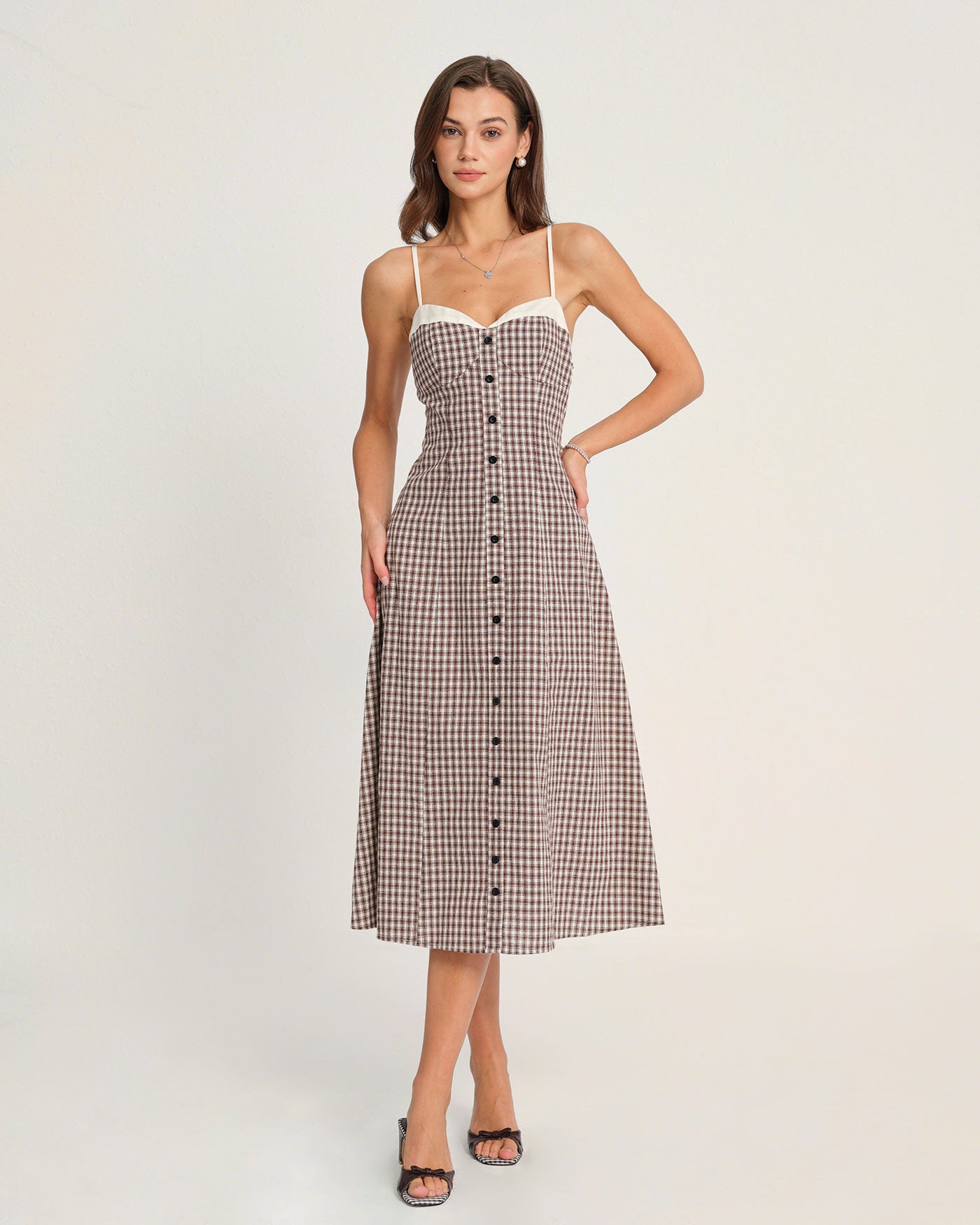 Women's Woven Polyester Midi Dress Dresses - RIHOAS