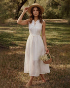 Women's Woven Polyester Midi Dress Dresses - RIHOAS