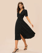 Women's Woven Polyester Midi Dress Dresses - RIHOAS