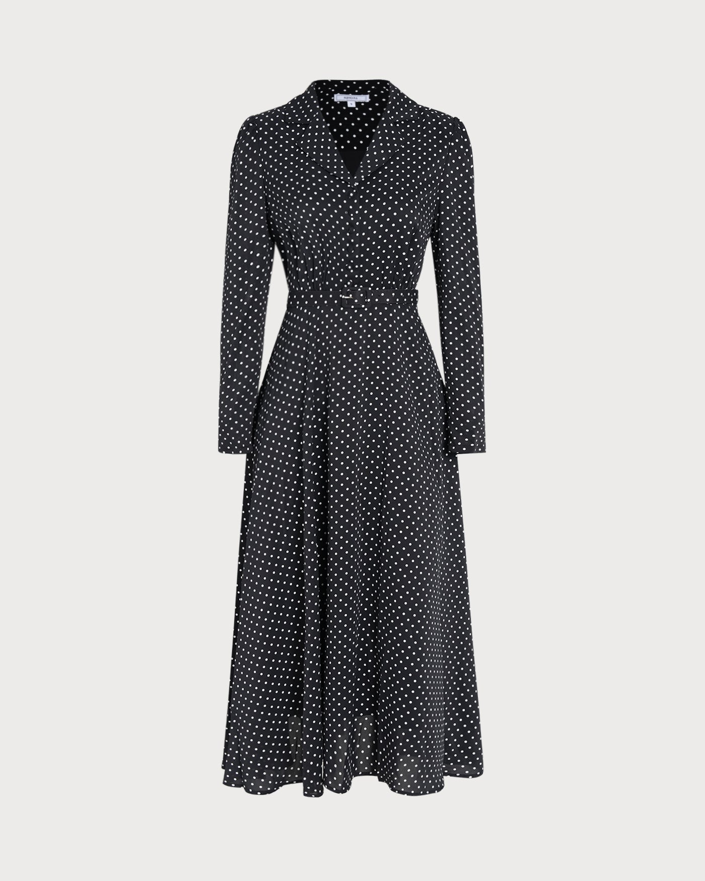 Black Polka Dot Collar Midi Dress & Reviews - Black - Dresses | RIHOAS Black Polka Dot Collar Midi Dress & Reviews - Black - Dresses | RIHOAS