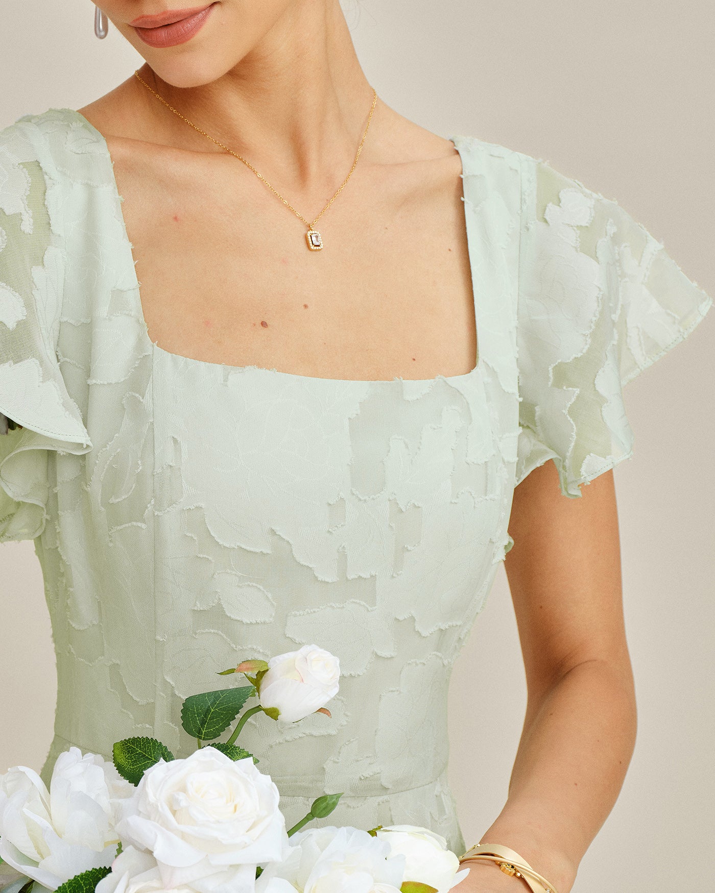Women's Woven Polyester Midi Dress Dresses - RIHOAS