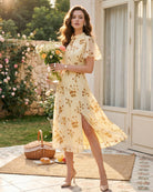 Women's  Woven Polyester Midi Dress Dresses - RIHOAS