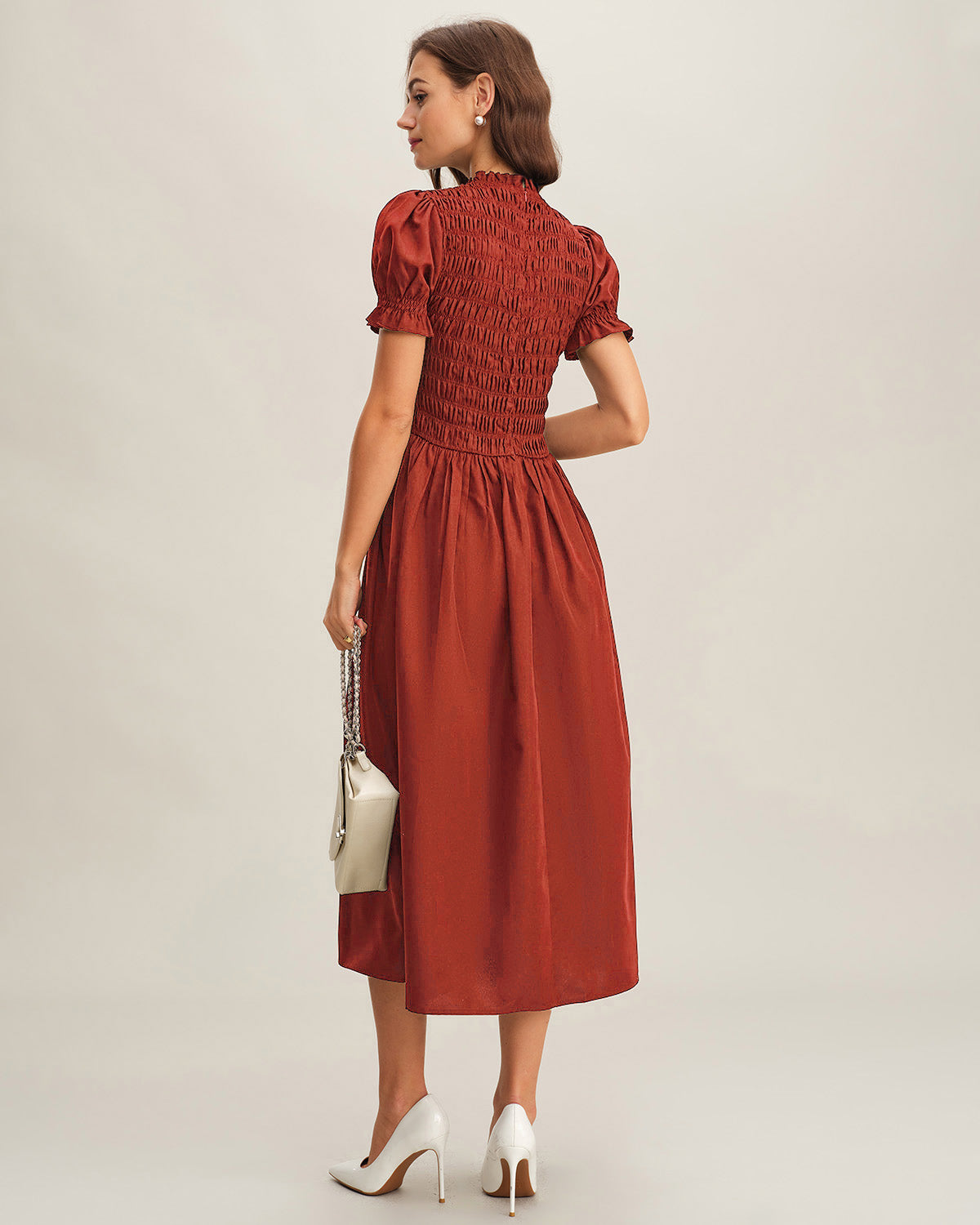 Women's Woven Polyester Midi Dress Dresses - RIHOAS