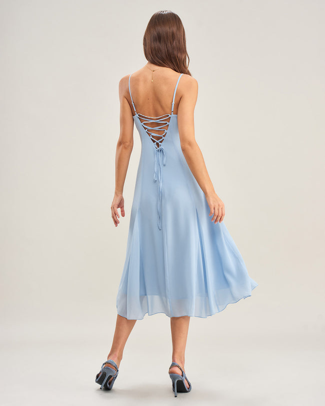 Women's Woven Polyester Midi Dress Dresses - RIHOAS