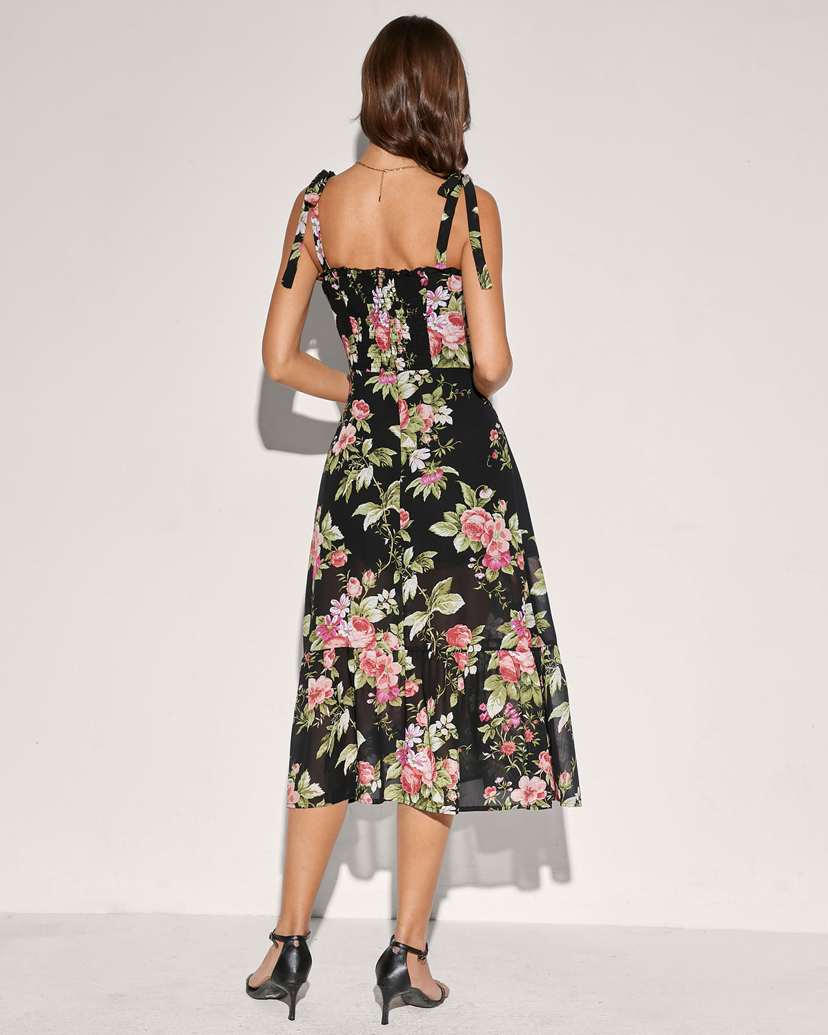 Women's Woven Polyester Midi Dress Dresses - RIHOAS