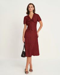 Women's Woven Polyester Midi Dress Dresses - RIHOAS