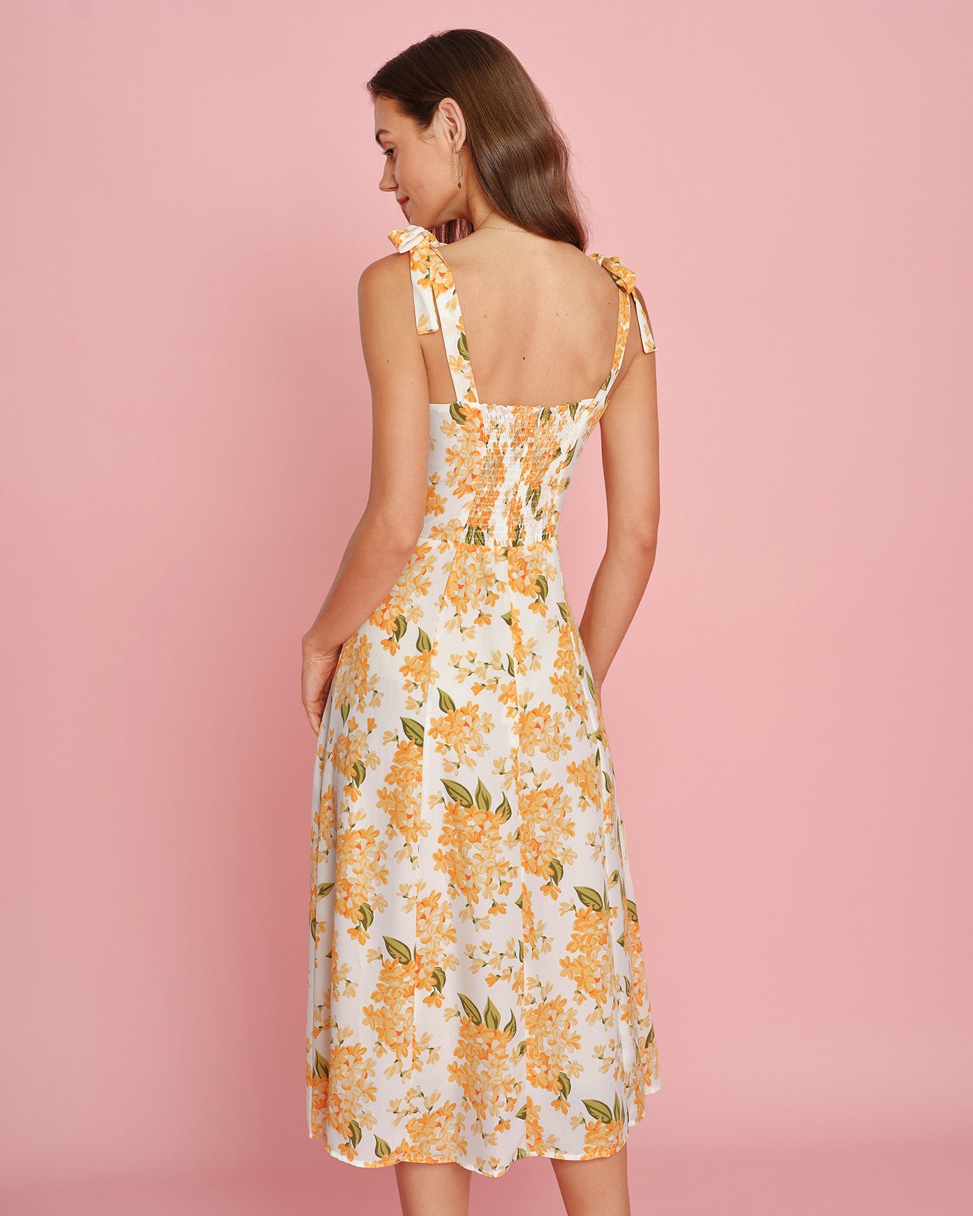 Rihoas Floral Tie Strap Midi Slip Dress Rihoas Floral Tie Strap Midi Slip Dress