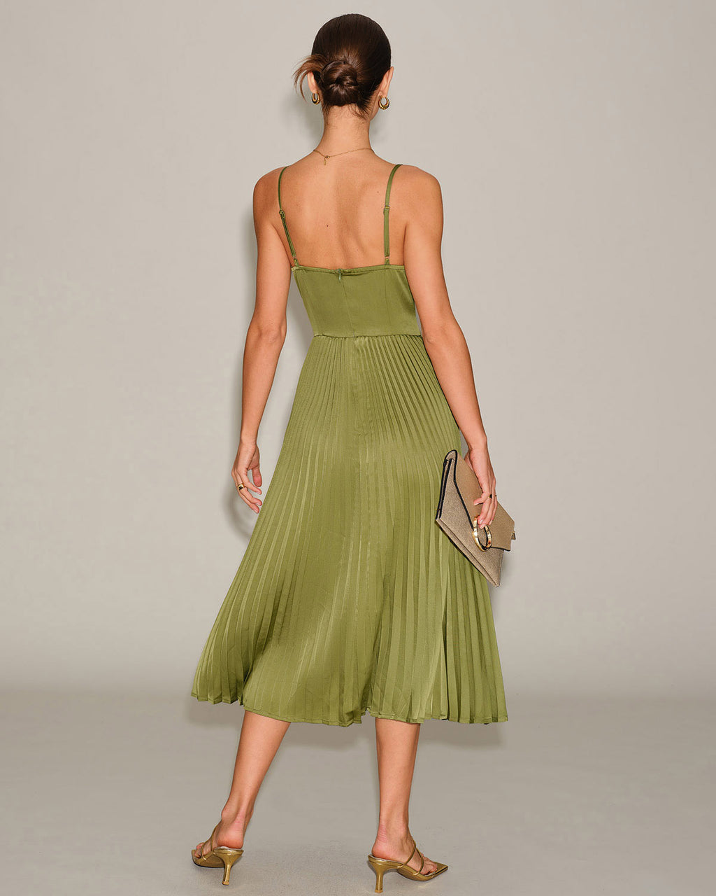 Women's Woven Polyester Midi Dress Dresses - RIHOAS