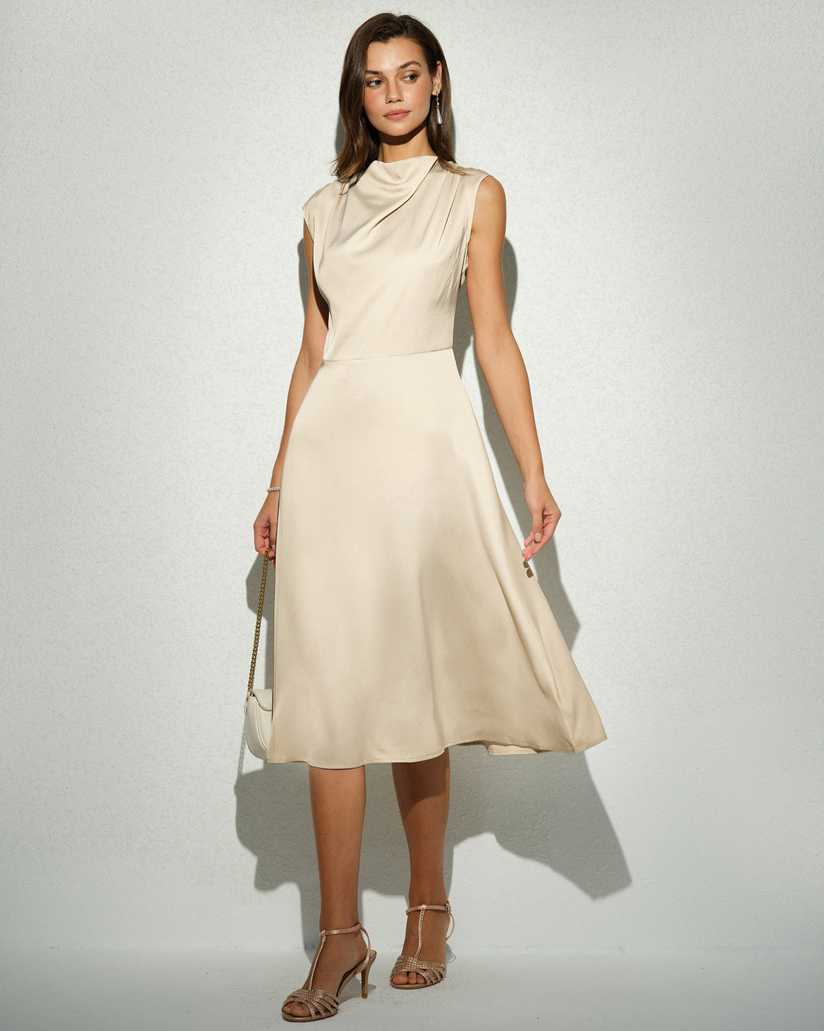 Women's Woven Polyester Midi  Dress Dresses - RIHOAS