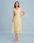 Women's Woven Polyester Midi Dress Dresses - RIHOAS