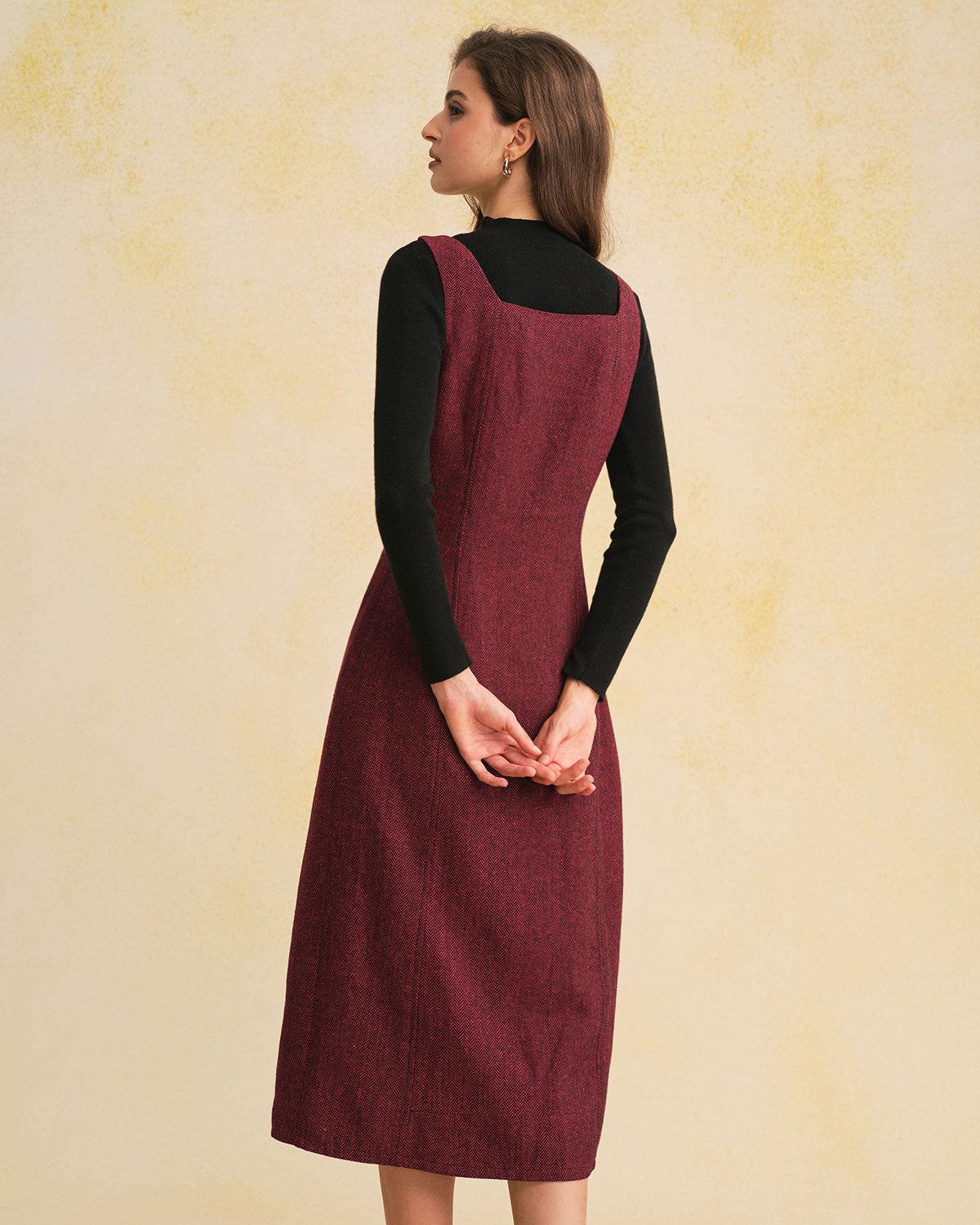 Women's Woven Polyester Midi Dress Dresses - RIHOAS