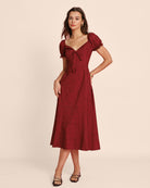Women's Woven Polyester Midi Dress Dresses - RIHOAS