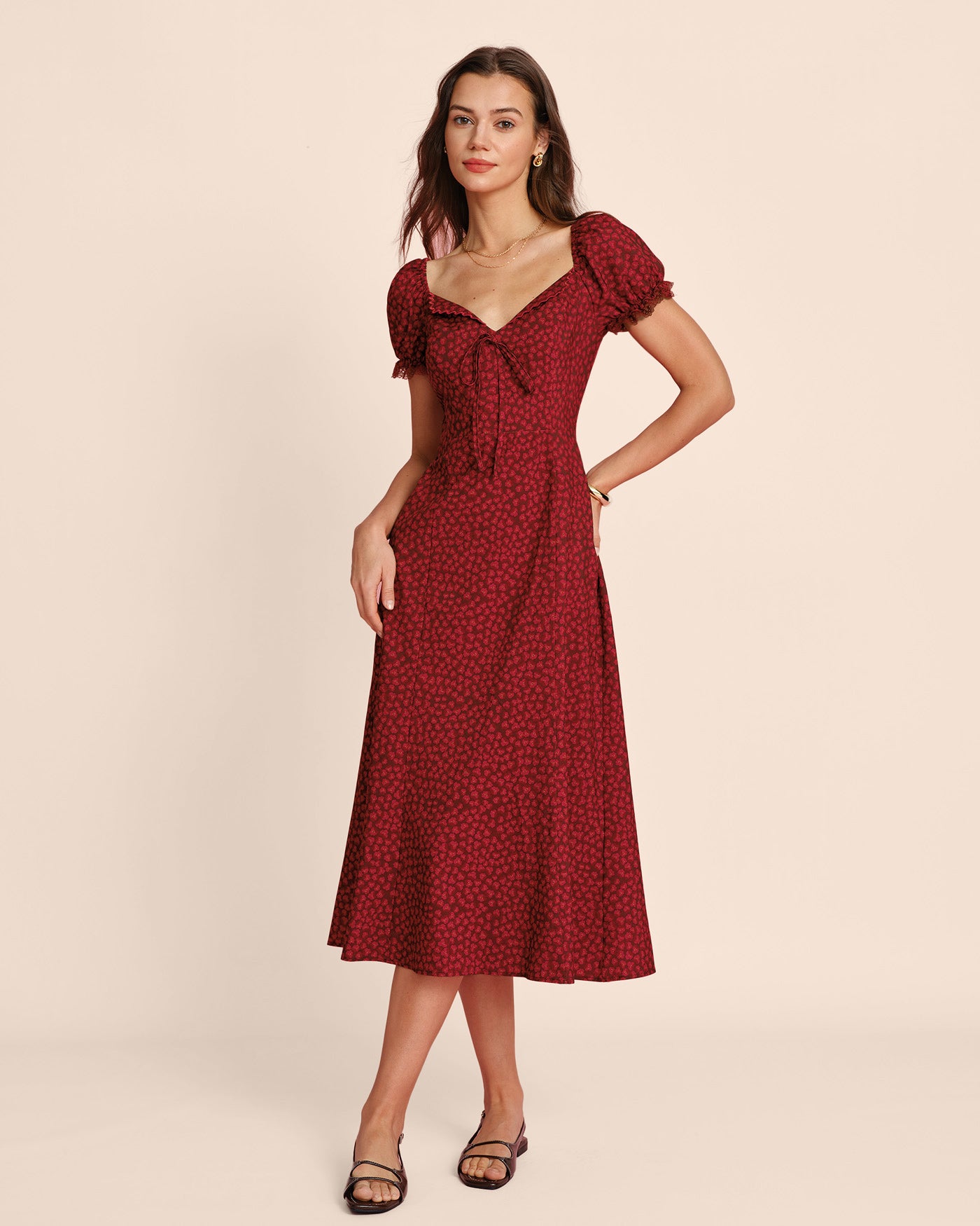 red lace midi dress V Neck Floral Kay Unger Olivia Sleeveless silver fox 90% Nylon 10% Spandex Dressers:6 Drawer