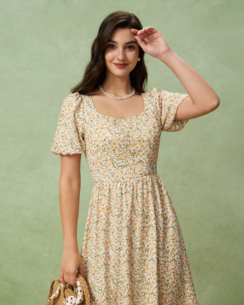 Women's Woven Polyester Midi Dress Dresses - RIHOAS