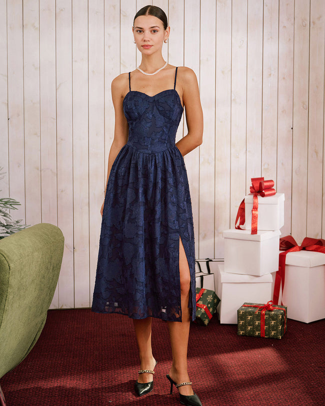 Women's Woven Polyester Midi Dress Dresses - RIHOAS