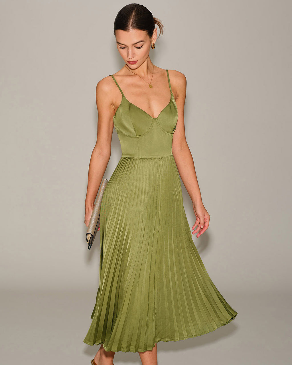 Women's Woven Polyester Midi Dress Dresses - RIHOAS