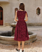 Women's Woven Polyester Midi Dress Dresses - RIHOAS