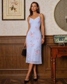 Women's  Woven Polyester Midi Dress Dresses - RIHOAS