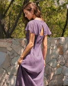 Women's Woven Polyester Midi Dress - RIHOAS