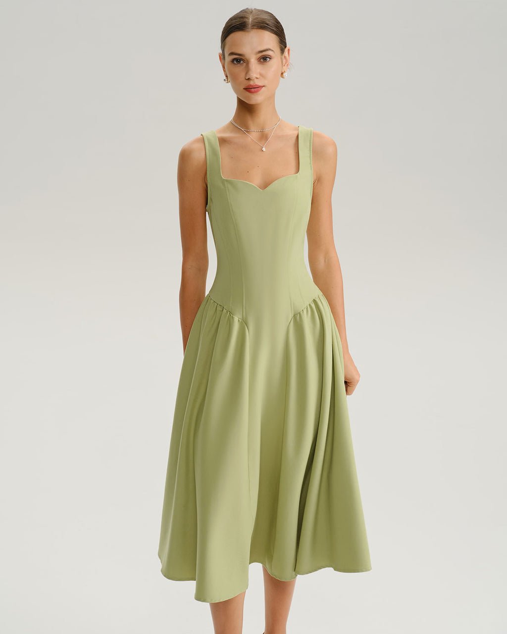 Women's Woven Polyester Midi Dress Dresses - RIHOAS
