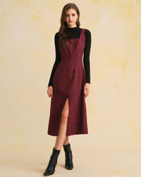 Women's Woven Polyester Midi Dress Dresses - RIHOAS