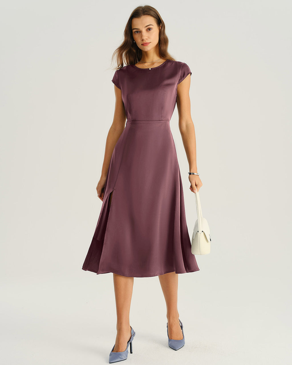 Women's Woven Polyester Midi Dress Dresses - RIHOAS