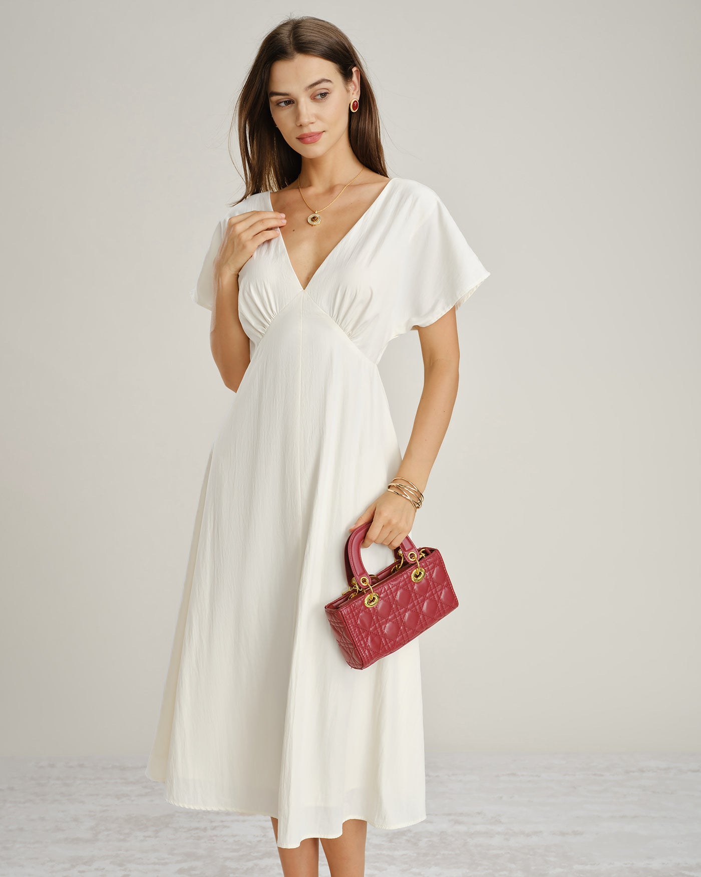 aqua soutache v neck midi dress Apricot V Neck Cowl Sleeve Midi Dress & Reviews - Apricot - Dresses