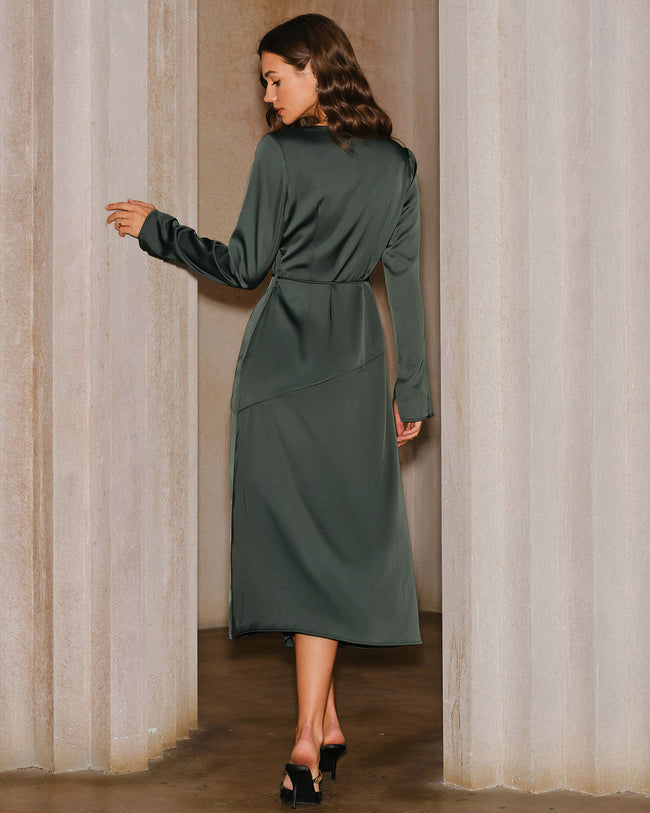 Women's Woven Polyester Midi Dress Dresses - RIHOAS