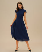 Women's Woven Polyester Midi Dress Dresses - RIHOAS