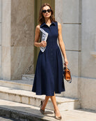 Women's Woven Polyester Midi Dress Dresses - RIHOAS