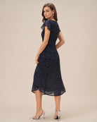 Women's Woven Polyester Midi Dress Dresses - RIHOAS